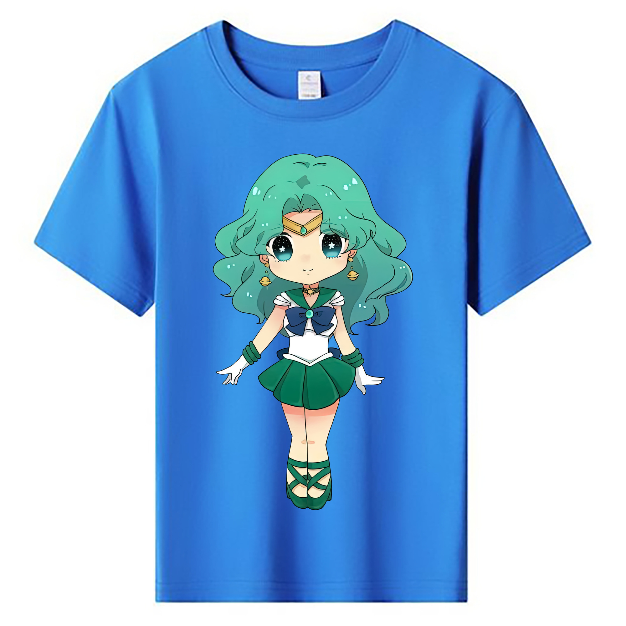 （画像用） 美少女戦士セーラームーン 海王 みちる（かいおう みちる） Sailor Moon Kaiou Michiru 綿100％キッズTシャツ（フロントプリント）